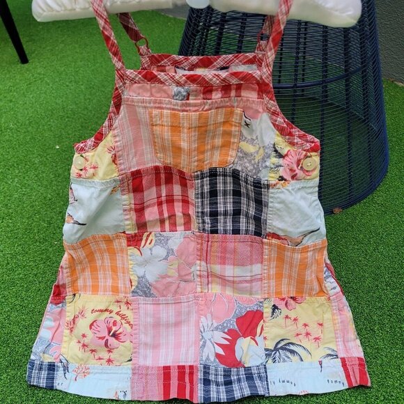 Tommy Hilfiger ✦ Patchwork Sundress 2T ✦ Adjustable Straps Button Accents Cotton - Picture 9 of 12